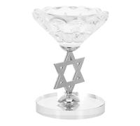 Alipis Porte-Bougie Décoration Élégante en et Métal Argenté de David Support Polyvalent pour Bougies de Shabbat pour Table et Intérieur