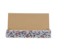 Alipis Porte-Cartes de Visite à Strass Doré Support Vertical pour Bureau Organisateur Stable pour Cartes de Crédit Accessoire Professionnel pour Réunion et Exposition Boîte à Cartes