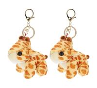 Alipis Porte-clés Girafe Dessin Animé en Alliage de Zinc et Coton Pp, 2pcs, Robuste et Anti-décoloration, pour Décoration de Paquet à Main ou Paquet à Dos