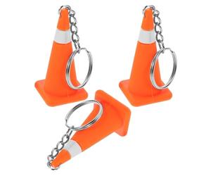 Alipis Porte-clés Mini Cônes de Signalisation Lot de 3 en Silicone et Acier Inoxydable Accessoires Portables Design Réaliste pour Fête à Thème