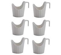 Alipis Porte-gobelet en Papier Anti-brûlure Gris-Blanc, Lot De 6, Manchon Isotherme Léger, Porte-Tasse Multifonction pour Bureau Et Usage Domestique