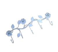 Alipis Porte-manteau Mural avec Crochets Porte-vêtements à Accrocher Au Dos Porte Support pour Serviette Chapeau Design Rose Installation Facile Noir