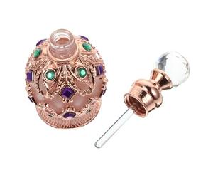 Alipis Porte-Parfum incrusté de Diamants 15ml, Flacon de Parfum Rechargeable en Verre, Flacon de Parfum Vintage, décoratif, pour Parfum, adapté aux Souvenirs Couleur Aléatoire