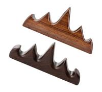 Alipis Porte-pinceaux de Calligraphie en Bois Massif, Forme Montagne Rouge et Noir, 2 Pièces, Support pour Pinceaux de Peinture et Stylos, Ornement Bureau pour Artistes et Calligraphes