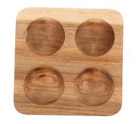 Alipis Porte-œufs en Bois D’acacia 4 Emplacements Carré, Récipient Solide et Incassable, Support Œufs Réfrigérateur Cuisine et Comptoir, Plateau de Rangement Fonctionnel