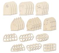 Alipis Portes de Fées et Ornements pour Projets Créatifs 48 Pièces en Bois à Peindre, Décorations Artisanales Sûres de Chambre D'garçon et Filles