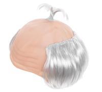 Alipis Postiche de Cosplay Calotte Chauve pour Hommes, Design Réaliste en Vinyle Argenté, Facile à Coiffer et Entretien Simple, pour Vidéos Humoristiques et Fêtes