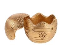 Alipis Pot à Bijoux Européen en Résine, Forme Œuf avec Couvercle, Or