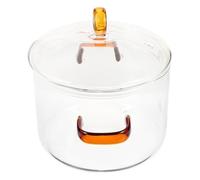 Alipis Pot à Double avec Couvercle Casserole à Soupe Résistante Aux Chocs Thermiques pour Ramen et Mijotés Usage Domestique et Extérieur Capacité Familiale