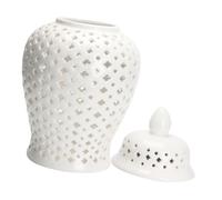 Alipis Pot Général Creux De Style Chinois Pot De Temple Titulaire Délicat Conception De Tournesol Vase Aux Champignons Bonnet Bouquet des Vases Blanche Porcelaine