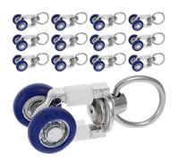 Alipis Poulie de Rideau Silencieuse en Métal Roulement à Billes, Lot de 15 Pièces, Galet pour Rail Coulissant Plafond, Roues de Glissement pour Rideaux, Accessoires de Fixation
