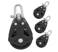 Alipis Poulie Marine Pivotante en Nylon Robuste Lot de 4 Pièces Poulie de Câble pour Bateau Kayak et Voilier Accessoire de Gréement Léger Résistance à l'usure Usage Nautique et