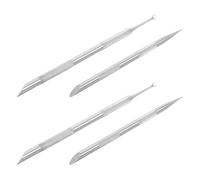 Alipis Poussoir à Cuticules en Acier Inoxydable Double Extrémité, 4 Pièces, Design Cercle et Finesse, Finition Lisse pour Accessoires Nail Art Professionnels