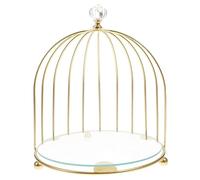 Alipis Présentoir à Gâteaux Boulangerie Cookie Plateau Décoratif Doré Plaque Présentoir à Cupcakes Cage à Oiseaux Corbeille Présentoir à Cupcakes Pour Mariage Décor D'or Golden Métal