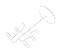 Alipis Présentoir Porte-cônes de Glace en Fer Blanc 4 Têtes, Support Métallique Robuste, Compatible Fêtes et Buffets, Compact et Réutilisable, pour Présentation de Cornets et Desserts