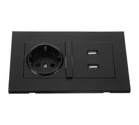 Alipis Prise Murale Double USB Type 86 Noire Prise Standard Européenne 2 Broches Chargeur Double USB 2100 Ma Alimentation Murale pour Tablettes et PC Usage Hôtel Maison Lieux