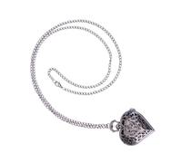Alipis Quartz Montre de Poche Sculptée, Noir de Cœur Rétro | Alliage Léger, Cadran Ajouré Facile à Lire, Accessoire Décoratif pour Vêtements, Style Ancien