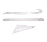 Alipis Règle de Couture Tailleur 3 Pièces Flexible en Plastique, Règle à Patron Courbe Française pour Tissu, Patchwork et Chemise, Outils de Modélisme Précis pour Confection Vêtements
