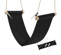 Alipis Repose-Pieds Hamac Pliable en Tissu Polyester Noir 65 X 17 Cm Crochet, Hamac sous Bureau Ergonomique pour Confort Pieds au Domicile et Bureau, Accessoire Détente Jambes