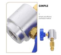 Alipis Robinet Auto-Obturant pour Tube de Réfrigérant R134A Raccord de Charge Vanne à Bille et Adaptateur de Sécurité Outil Portable pour Remplissage Fluide Frigorigène Climatisation