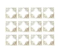 Alipis Rondelles de Bois Décoratives Creuses 100 Pcs pour Bricolage DIY Tranches en Bois Naturel pour Décoration Scrapbooking Coins de Livres Protecteurs Emballage Décoratif