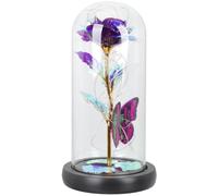 Alipis Rose Éternelle Décoration, Ne Se Fane Pas Facilement sous Cloche, Fleur Éternelle sous Dôme en Verre et Plastique Saint-Valentin, Anniversaire, Mariage pour Femme et Épouse