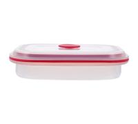 Alipis Rouge Boîte à Bento en Silicone Couvercle 400ml | Récipient Alimentaire Transparent, Portion Individuelle, Protection Anti-poussière, pour Fruits et Légumes au Quotidien