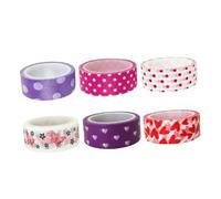 Alipis Ruban Adhésif en Papier Coloré 6 Rouleaux pour Scrapbooking et Journal Intime, Décoratif Fait Maison, Motifs Licorne et Vie, Loisirs Créatifs et Diy, Adhésif Décoratif