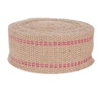 Alipis Ruban Toile Jute Tressé Large avec Rayures Rouges Sangle de Jute Naturelle pour Réparation Chaise Décoration Rustique Couronne Guirlande de Noël et Projets DIY