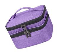 Alipis Sac de Rangement Vernis à Ongles Double Oxford Étanche Compartiments avec Base Amovible Pochette de Transport pour Huiles Essentielles et Cosmétiques Portable
