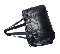Alipis Sacoche scolaire unisexe en PU pour ordinateur, noire, capacité, portable, étanche, pour travailleurs et étudiants, usage quotidien, 40x14.5x26cm