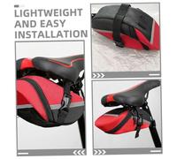 Alipis Sacoche Vélo Étanche sous Selle avec Compartiments Organisés Capacité Spacieuse Fixation Rapide Protection PVC pour VTT et Vélo de Route Rouge