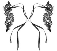 Alipis Sandales Pieds de Mariée en Dentelle Noire, et Confortables, en Polyester, Faciles à Enlever, Plage Cérémonies