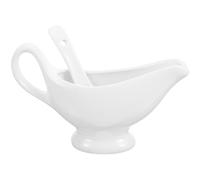 Alipis Saucière Céramique avec Cuillère Profonde Bol à Condiment Élégant pour Sauces et Jus de Viande Set pour Restaurant et Maison