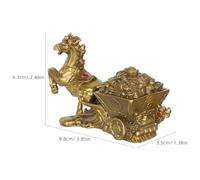 Alipis Sculpture Cheval avec Calèche Décorative Ornement Feng Shui pour Maison et Bureau Symbole de et Richesse Statue Artistique Résistante Au Ternissement