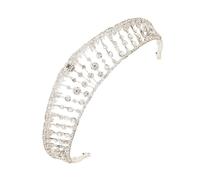 Alipis Serrage-Tête Couronne de Mariage Argenté Strass et Perles Diadème Rétro pour Mariée et Demoiselle d'Honneur Accessoire de Coiffure Élégant pour Fêtes Bal et Cérémonie