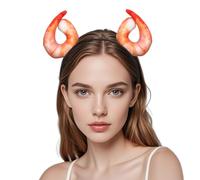 Alipis Serrage-tête Créatif Forme Crevette Double Tête, Accessoire de Séance Photo et Cosplay, Couvre-chef Léger et Confortable pour Fêtes, Halloween et Streaming, Bandeau Fantaisie