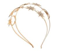 Alipis Serre-tête Déesse Double Couche Étoiles et Lune Alliage Bandeau Mariage et Fête pour Femmes Couronne Élégante pour Anniversaires et Cérémonies