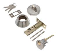 Alipis Serrure à Bouton Ronde en Acier Inoxydable Serrure de Porte D’Entrée à Clé pour Chambre Simple Face pour Sécurité Domestique