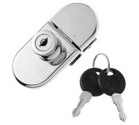 Alipis Serrure de Sécurité pour Vitrine en Verre Serrure Antivol pour Armoire à Vin Loquet de Verrouillage D’Armoire Argenté Compatible Porte Simple et Double Accessoire