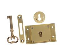 Alipis Serrure Tiroir Vintage Laiton Mat Serrure Meuble Ancien Sécurisée Verrou Encastré Pour Boîte Bois Et Armoire Résistant Design Rétro Élégant