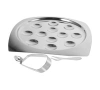 Alipis Service à Escargots INOX 12 Têtes Grand Plat Carré Pince Four Micro-Ondes Lave-Vaisselle pour Cuisson Fruits De Mer Ensemble Complet