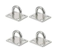 Alipis Set de 4 Crochets à Plafond en Acier Inoxydable Forme U et Plaque à Œil Carrée pour Fixation Polyvalente sans Bavure, pour Ambiance Estivale Balcon ou Salon