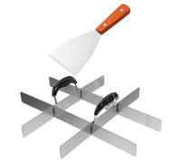 Alipis Set de Cake Portion Marker Acier Inoxydable avec Spatule Incliné Diviseur de Parts Égal pour Gâteaux Pâtisseries Tiramisu et Pizzas Outil de Marquage et Service Précis pour