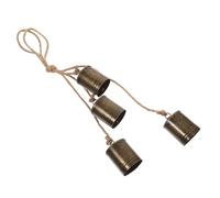Alipis Set de Cloches Rustiques Métal avec Corde Jute Décoration Vintage de Noël pour Porte Fenêtre Cheminée Intérieur et Extérieur Ornement de Style Campagne