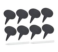 Alipis Set de Marqueurs à Fromage Noirs en Ardoise Synthétique avec Craies à Pierre, Design Élégant et Portable pour Planche à Charcuterie, pour Soirées et Dîners