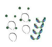 Alipis Sets de Serrage-têtes Lunettes en Plastique Léger et Sûr Lot de 4 Vertes Créatives Couleur Aléatoire pour Fête et Photos Entre Amis