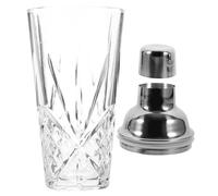 Alipis Shaker à Cocktail en Verre - Shakers à Boisson Martini avec Couvercle en Acier Inoxydable - Shaker en Verre Transparent - Shakers de Barman pour Bars Chariots de Barman à Whisky B