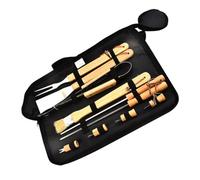 Alipis Spatule Barbecue et Ensemble Ustensiles pour Camping avec Couteau Pince et Fourchette Inclus Housse de Transport