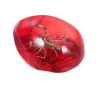 Alipis Spécimen Scorpion en Résine et Ambre Rouge, Breloque Artisanale Unique, Léger et Solide, Décoration Créative pour Bijoux et Loisirs Créatifs, Collectionneur et Amateur D’art,